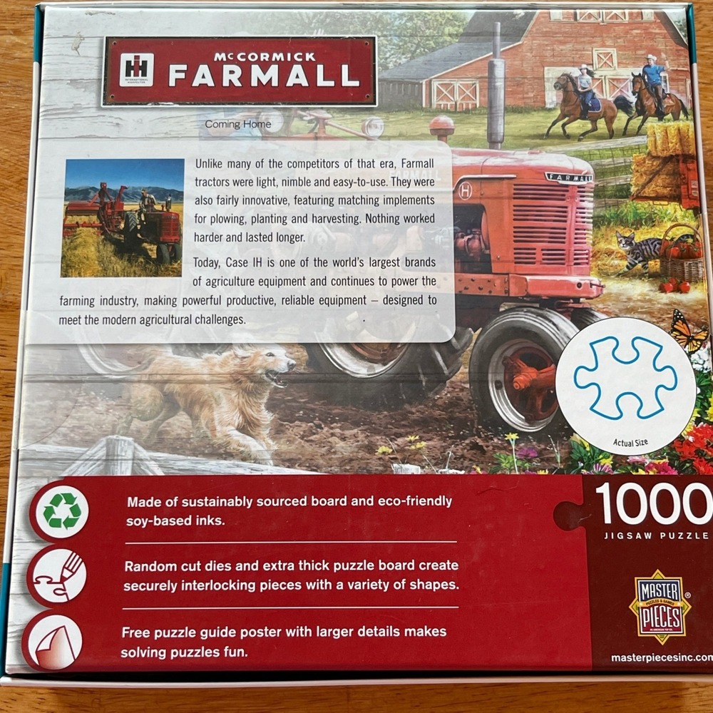 Mater Pieces McCormick Farmall 1,000 Pc Puzzle "Coming Home" Sealed New in Box - Picture 4 of 4